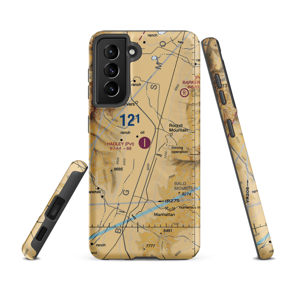 Hadley Airport (NV83) VFR Sectional Samsung Phone Case Samsung Galaxy S21 Ultra model shown