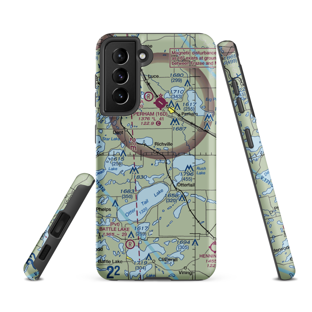 Hagen Airport (MY60) VFR Sectional Samsung Phone Case Samsung Galaxy S21 FE model shown