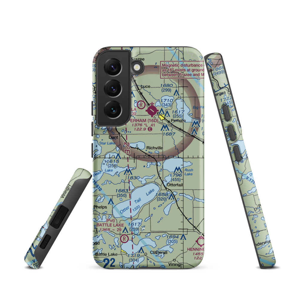 Hagen Airport (MY60) VFR Sectional Samsung Phone Case Samsung Galaxy S22 model shown