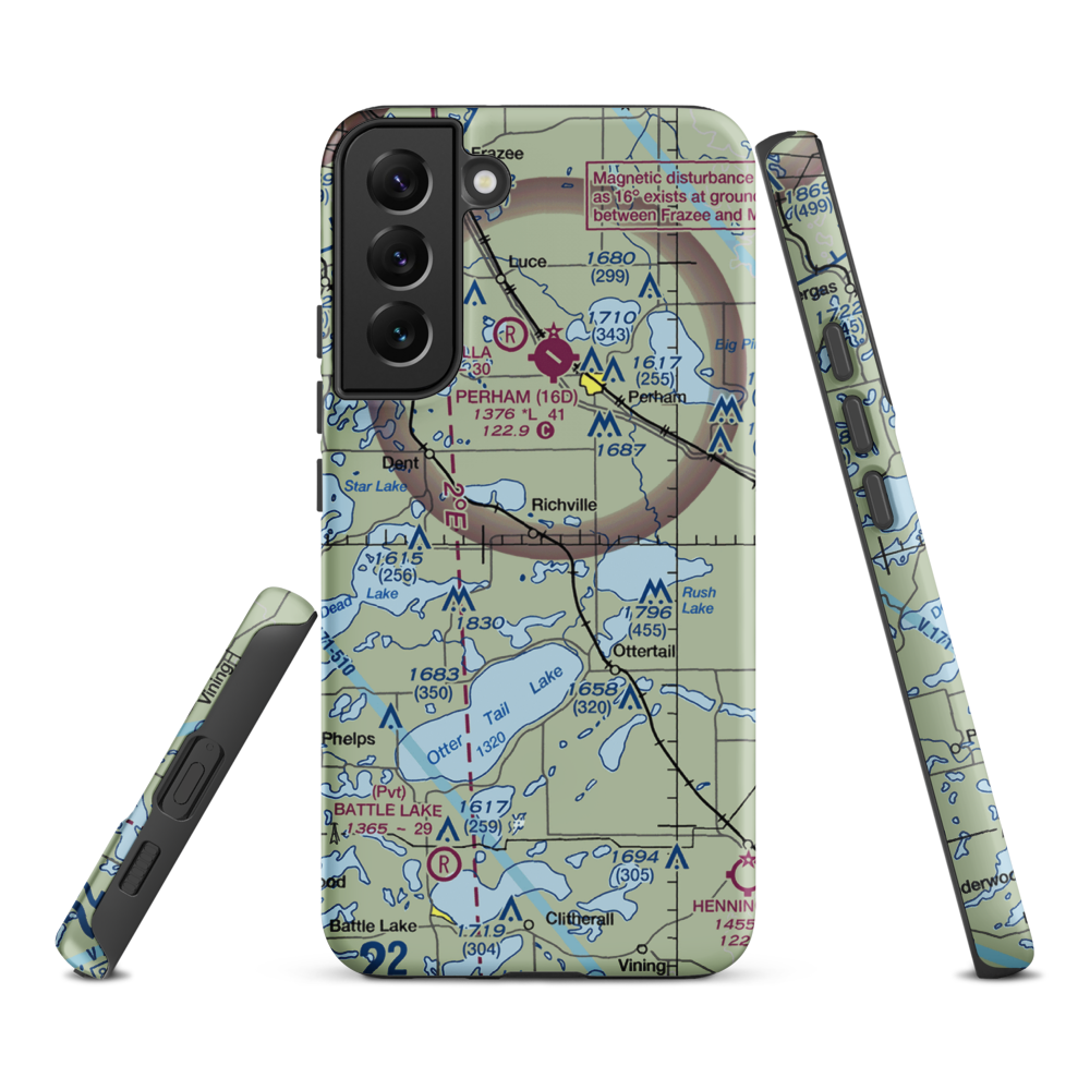 Hagen Airport (MY60) VFR Sectional Samsung Phone Case Samsung Galaxy S22 Plus model shown