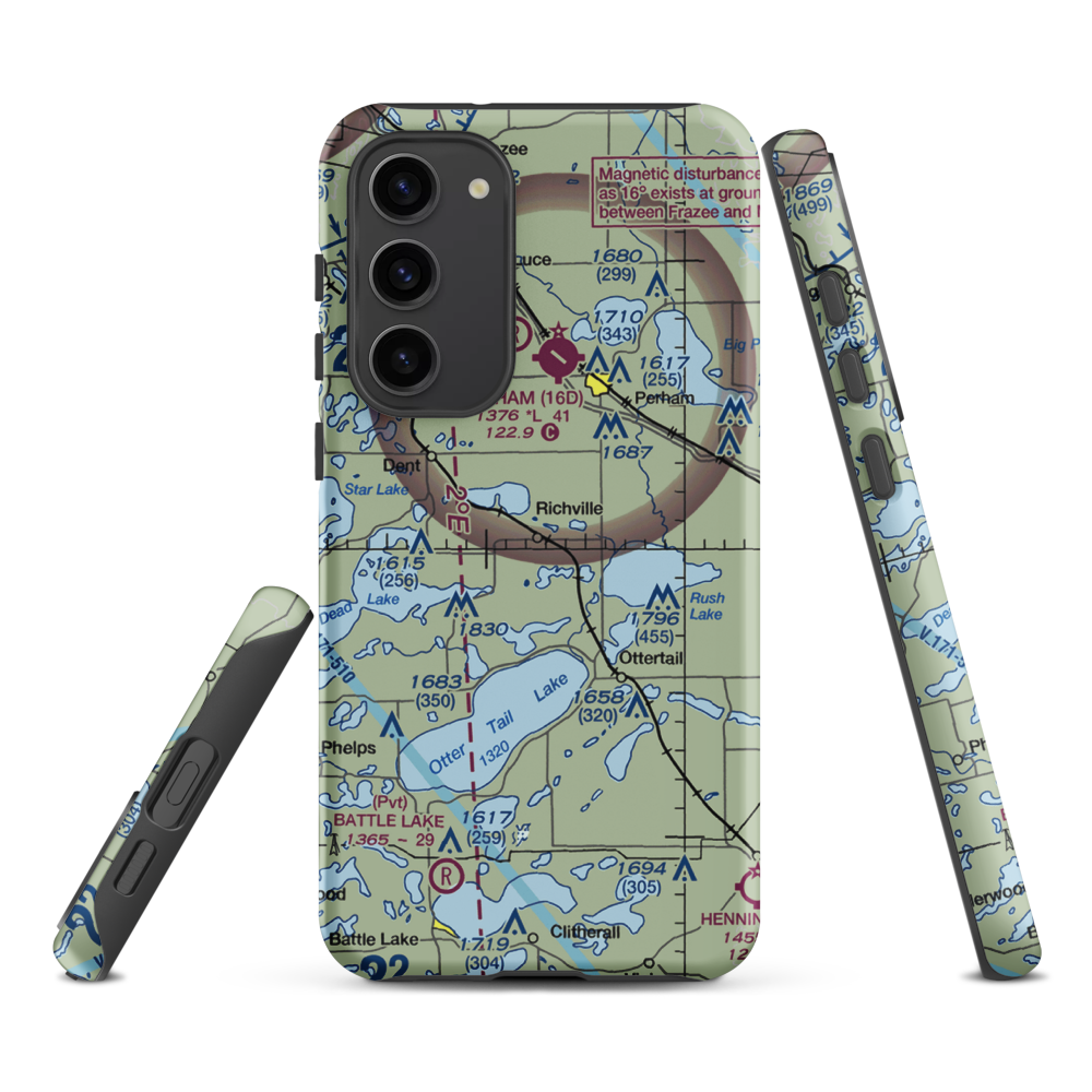 Hagen Airport (MY60) VFR Sectional Samsung Phone Case Samsung Galaxy S23 Plus model shown