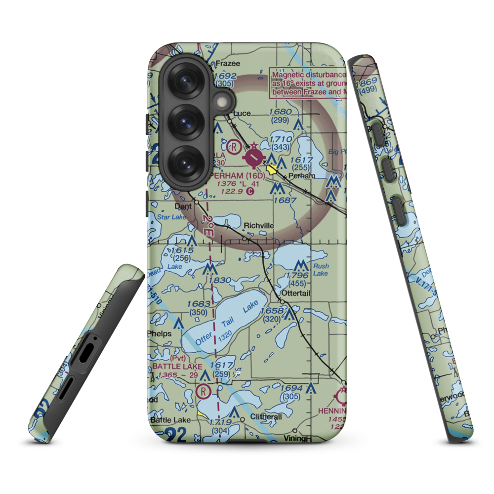 Hagen Airport (MY60) VFR Sectional Samsung Phone Case Samsung Galaxy S25 Plus model shown