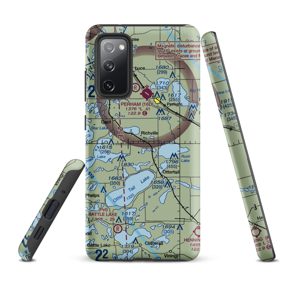 Hagen Airport (MY60) VFR Sectional Samsung Phone Case Samsung Galaxy S20 FE model shown