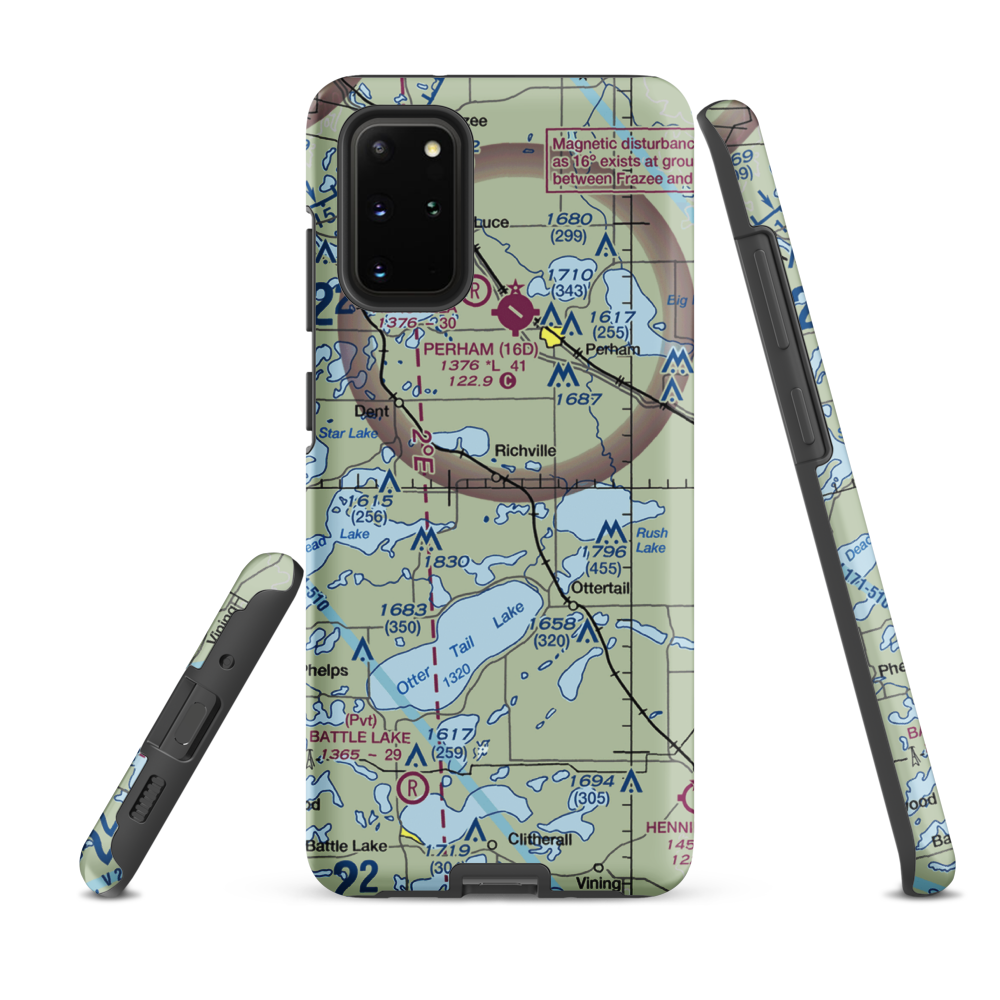 Hagen Airport (MY60) VFR Sectional Samsung Phone Case Samsung Galaxy S20 Plus model shown