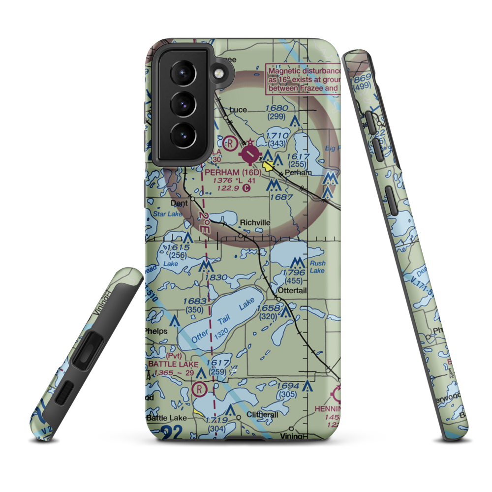 Hagen Airport (MY60) VFR Sectional Samsung Phone Case Samsung Galaxy S21 Plus model shown
