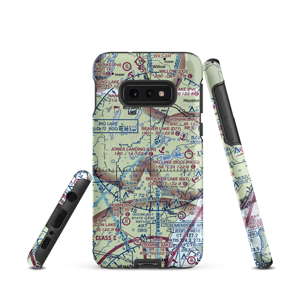 Haggards Landing Seaplane Base (AK48) VFR Sectional Samsung Phone Case Samsung Galaxy S10 Plus model shown