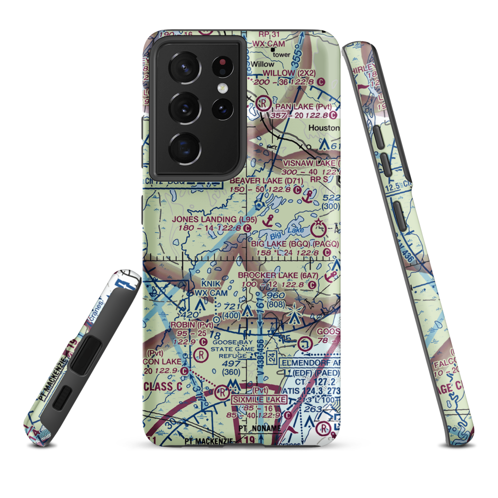 Haggards Landing Seaplane Base (AK48) VFR Sectional Samsung Phone Case Samsung Galaxy S21 Ultra model shown