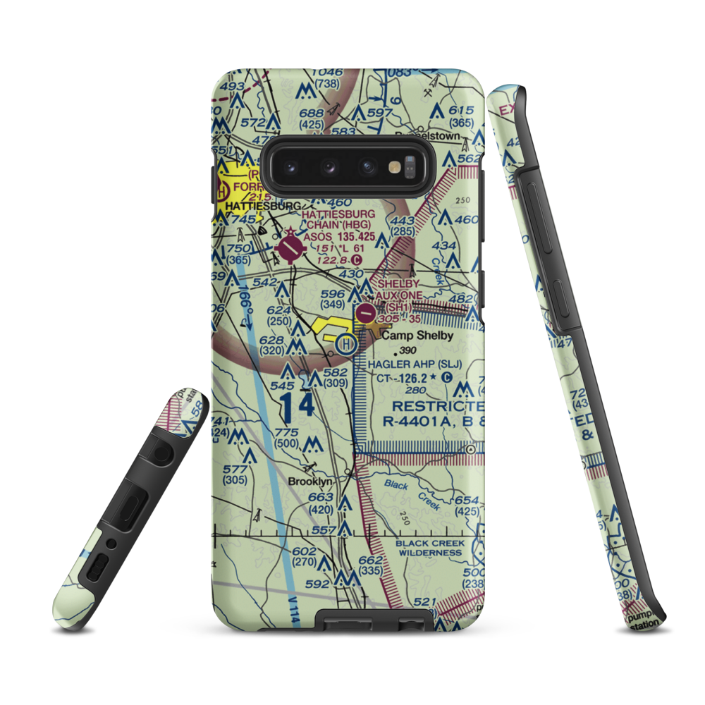 Hagler Army Heliport (SLJ) VFR Sectional Samsung Phone Case Samsung Galaxy S10 Plus model shown