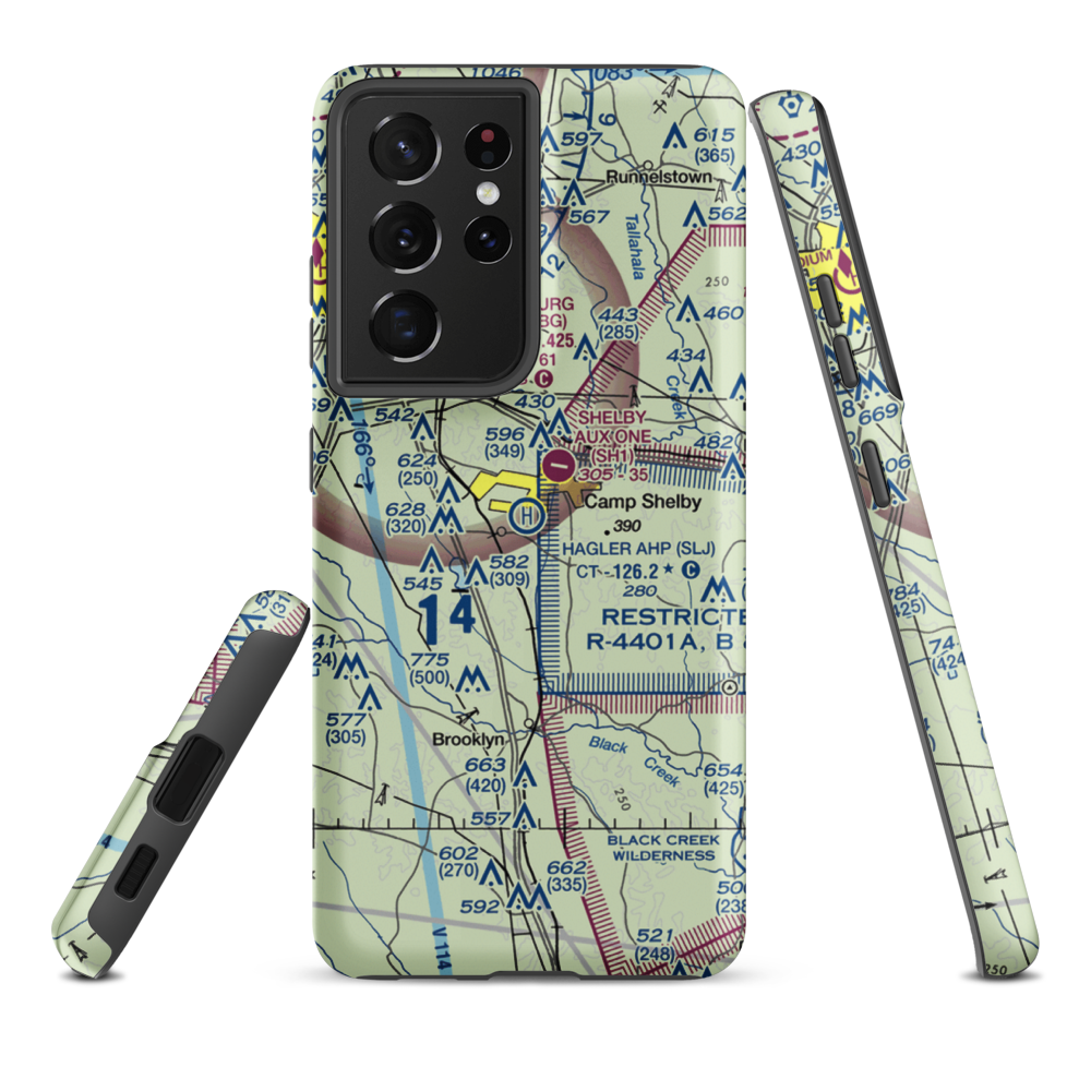 Hagler Army Heliport (SLJ) VFR Sectional Samsung Phone Case Samsung Galaxy S21 Ultra model shown
