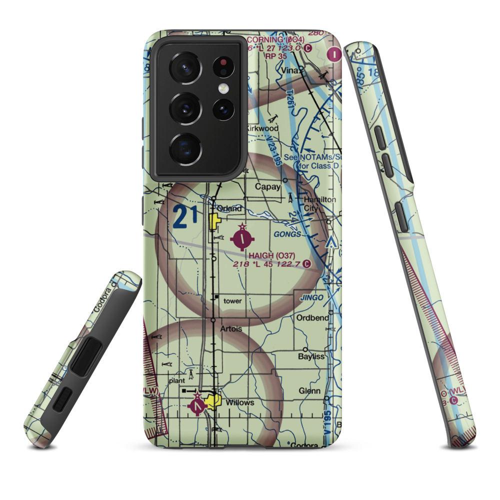 Haigh Field (O37) VFR Sectional Samsung Phone Case Samsung Galaxy S21 Plus model shown