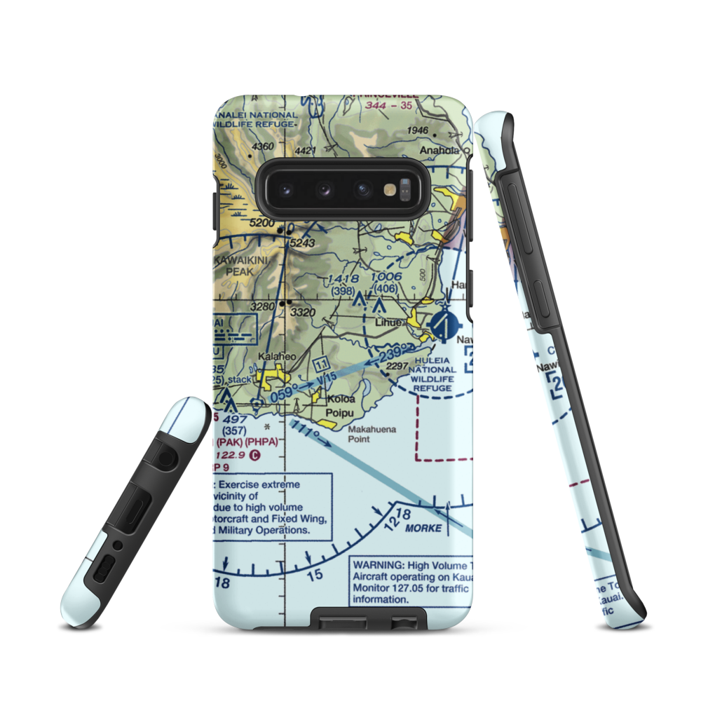 Haiku Airstrip (HI33) VFR Sectional Samsung Phone Case Samsung Galaxy S10 model shown