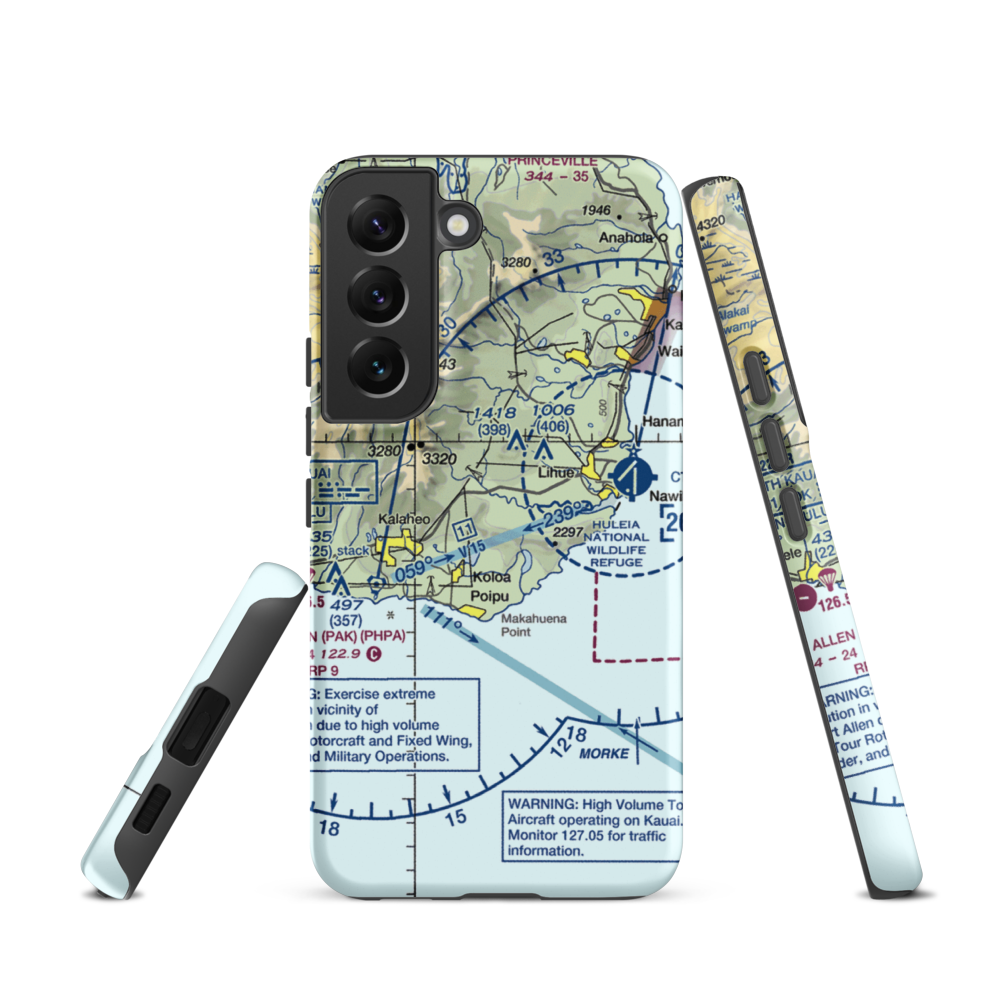 Haiku Airstrip (HI33) VFR Sectional Samsung Phone Case Samsung Galaxy S22 model shown