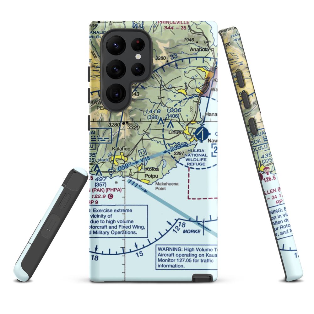 Haiku Airstrip (HI33) VFR Sectional Samsung Phone Case Samsung Galaxy S22 Ultra model shown
