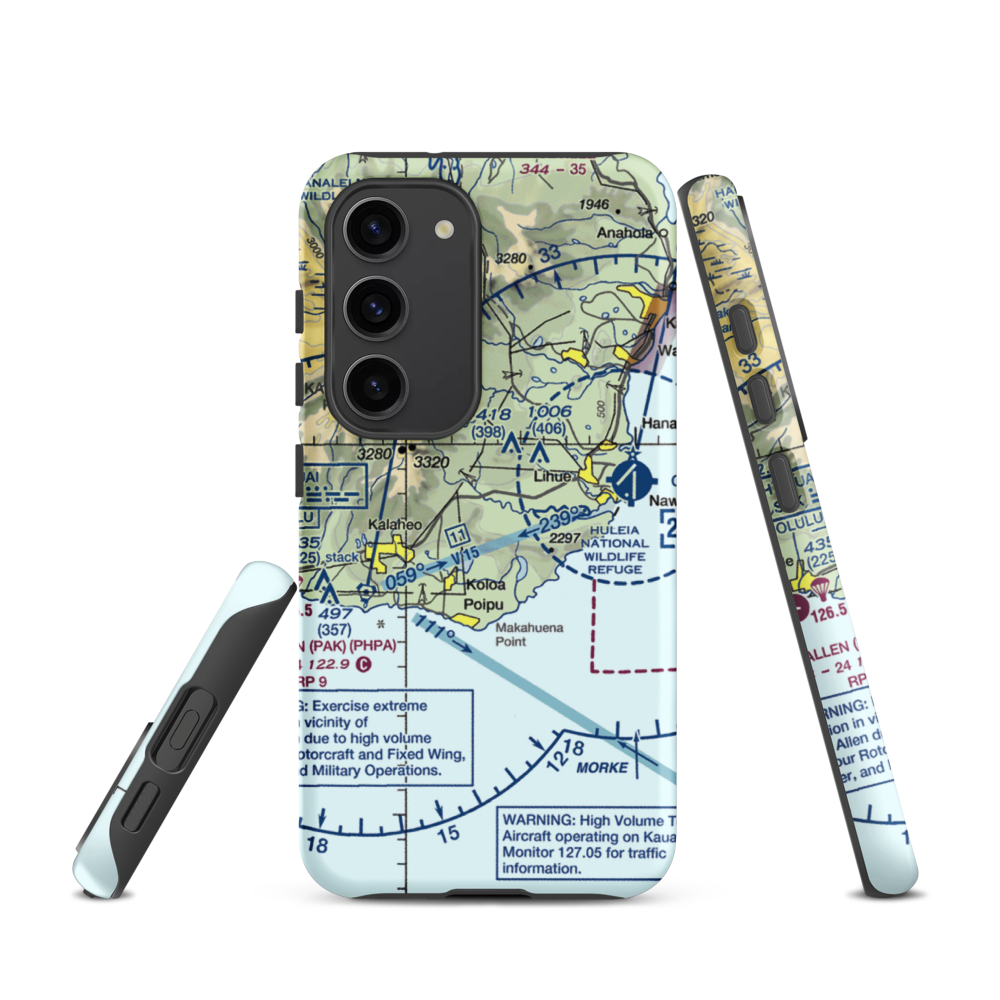 Haiku Airstrip (HI33) VFR Sectional Samsung Phone Case Samsung Galaxy S23 model shown