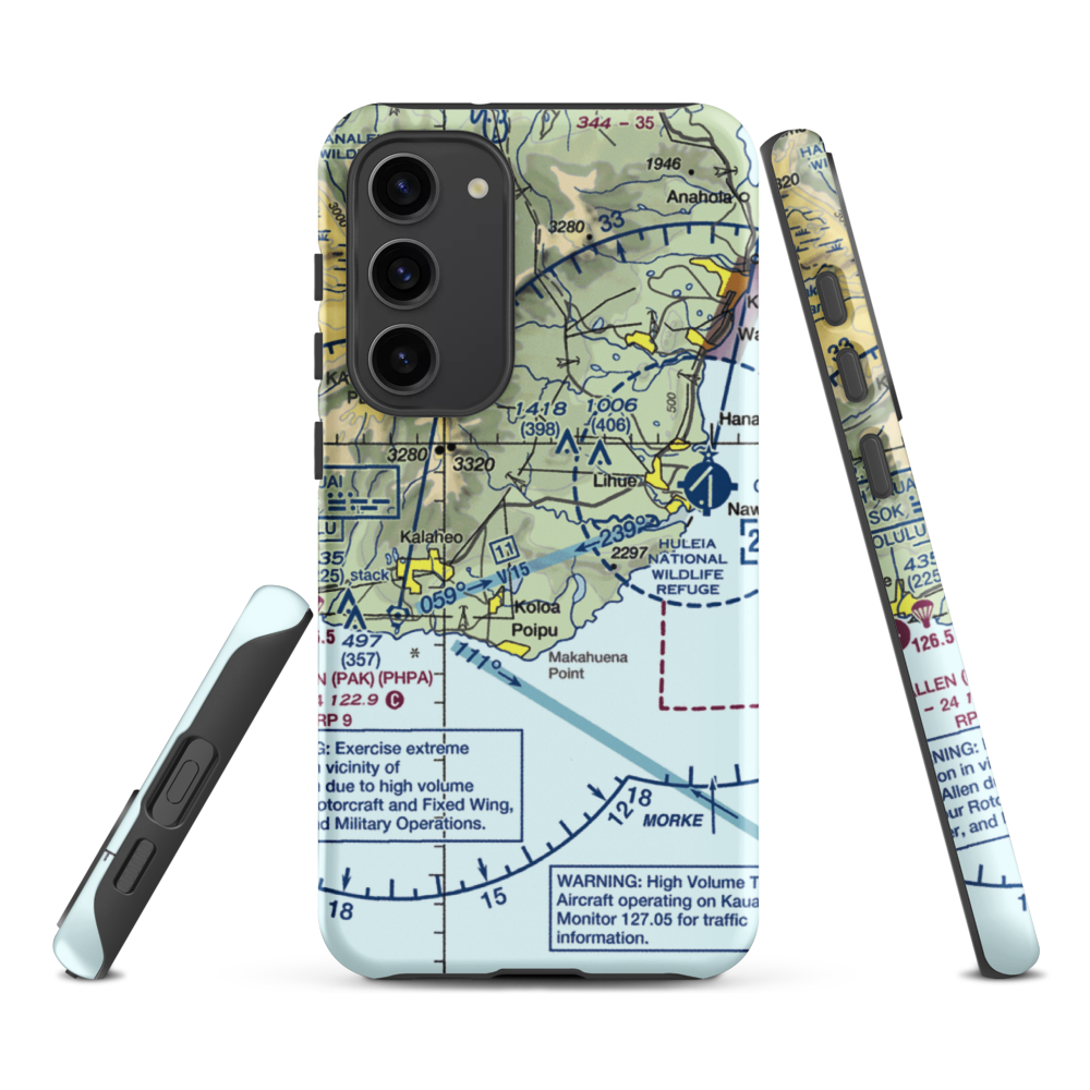 Haiku Airstrip (HI33) VFR Sectional Samsung Phone Case Samsung Galaxy S23 Plus model shown