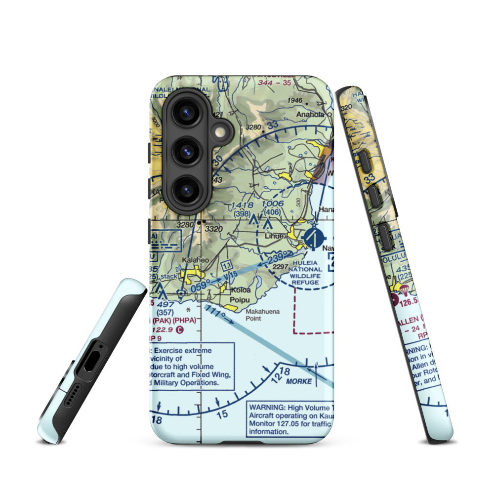 Haiku Airstrip (HI33) VFR Sectional Samsung Phone Case Samsung Galaxy S24 model shown