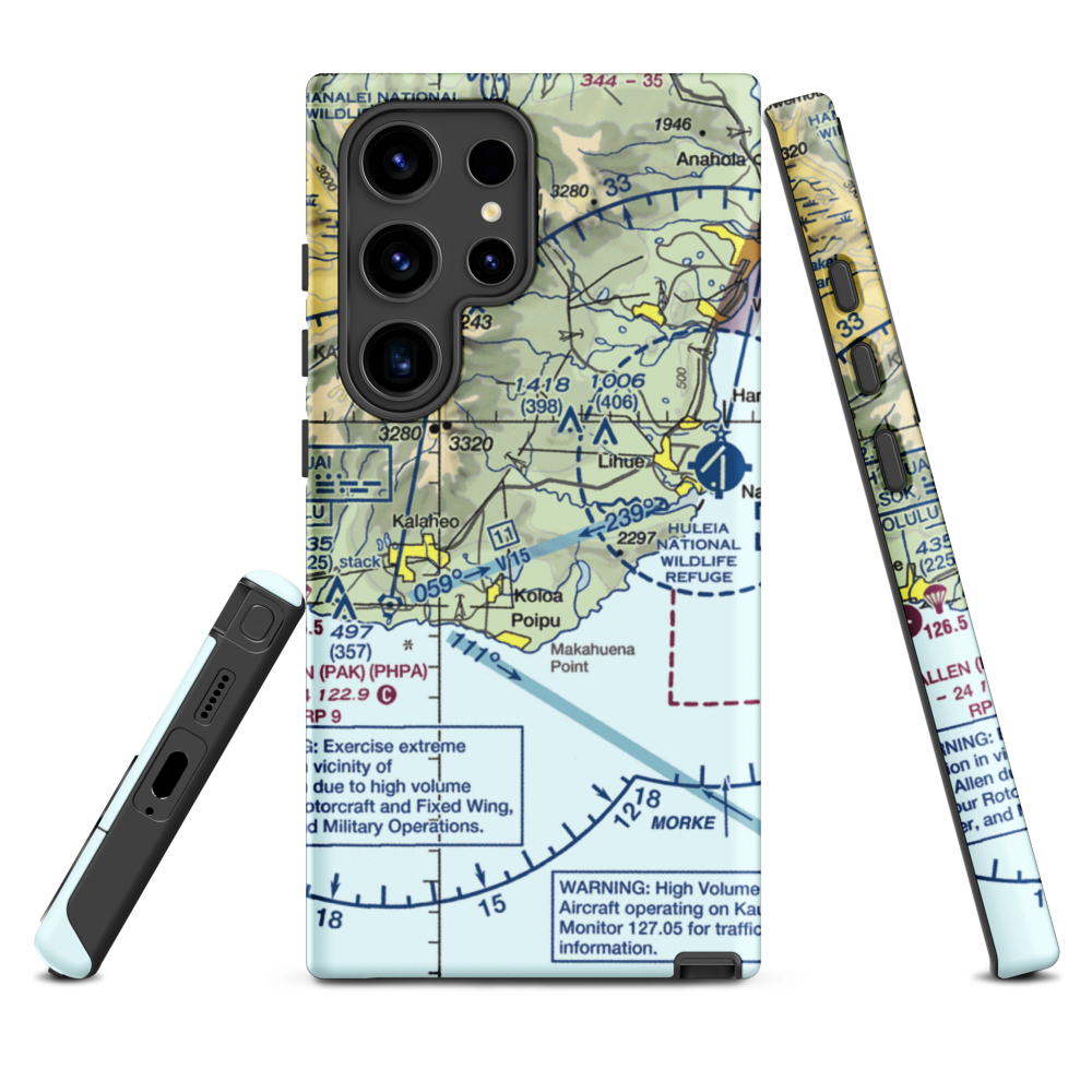 Haiku Airstrip (HI33) VFR Sectional Samsung Phone Case Samsung Galaxy S24 Ultra model shown