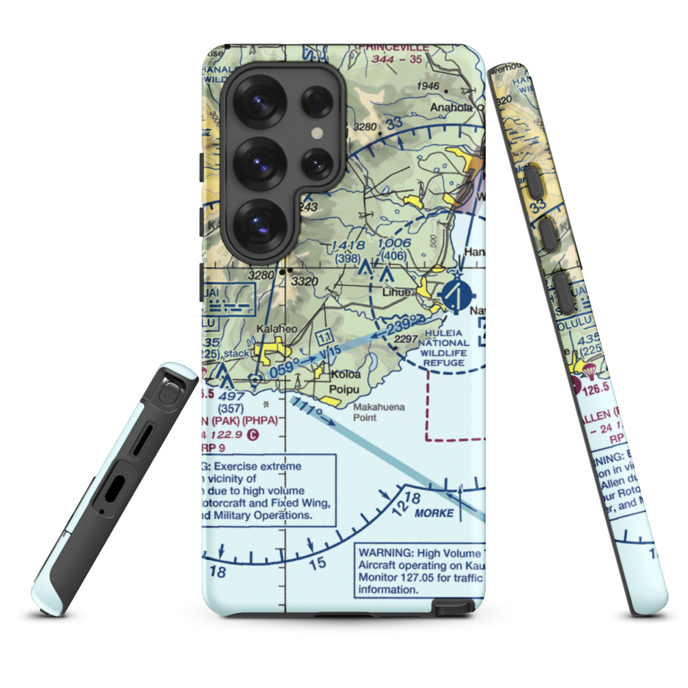 Haiku Airstrip (HI33) VFR Sectional Samsung Phone Case Samsung Galaxy S25 Ultra model shown