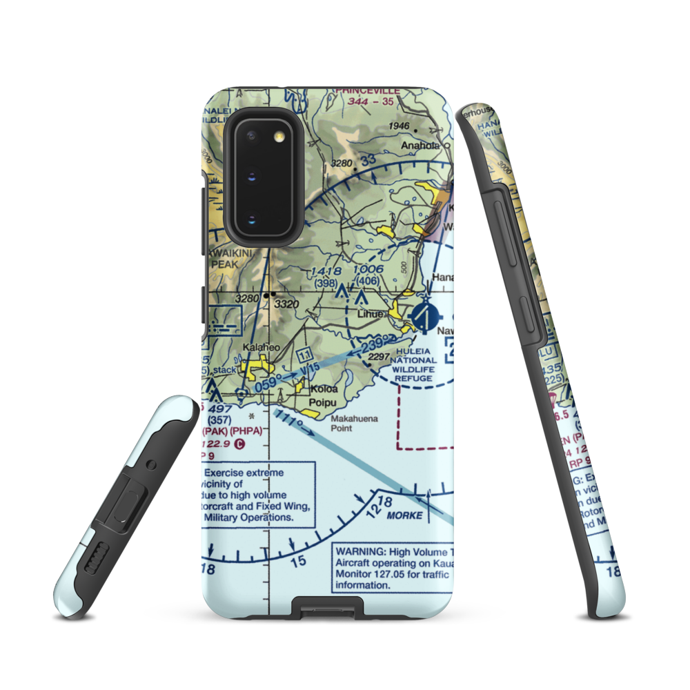 Haiku Airstrip (HI33) VFR Sectional Samsung Phone Case Samsung Galaxy S20 model shown