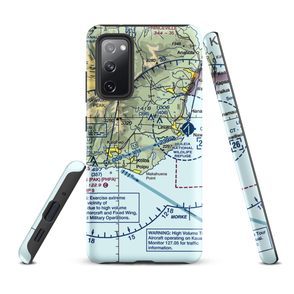 Haiku Airstrip (HI33) VFR Sectional Samsung Phone Case Samsung Galaxy S20 FE model shown