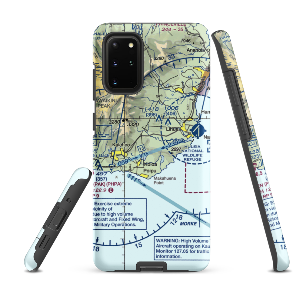 Haiku Airstrip (HI33) VFR Sectional Samsung Phone Case Samsung Galaxy S20 Plus model shown