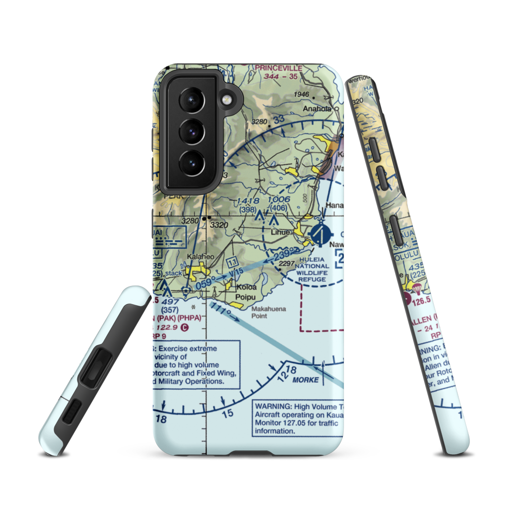 Haiku Airstrip (HI33) VFR Sectional Samsung Phone Case Samsung Galaxy S21 model shown