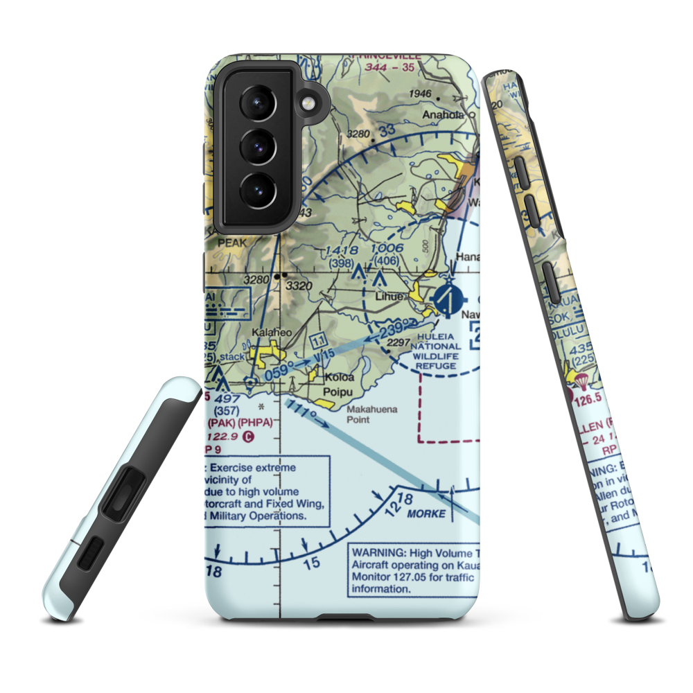 Haiku Airstrip (HI33) VFR Sectional Samsung Phone Case Samsung Galaxy S21 FE model shown