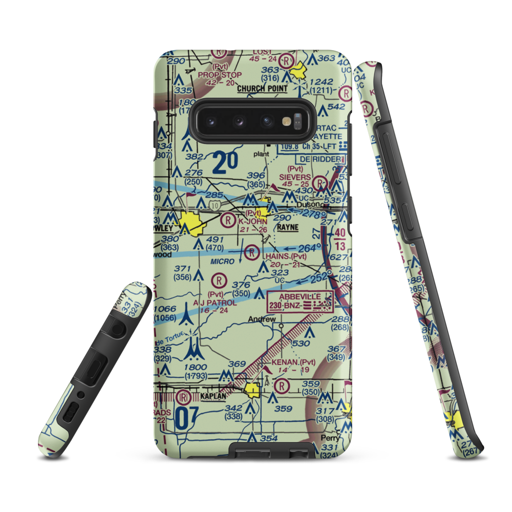 Hains Airstrip (12LS) VFR Sectional Samsung Phone Case Samsung Galaxy S10 Plus model shown