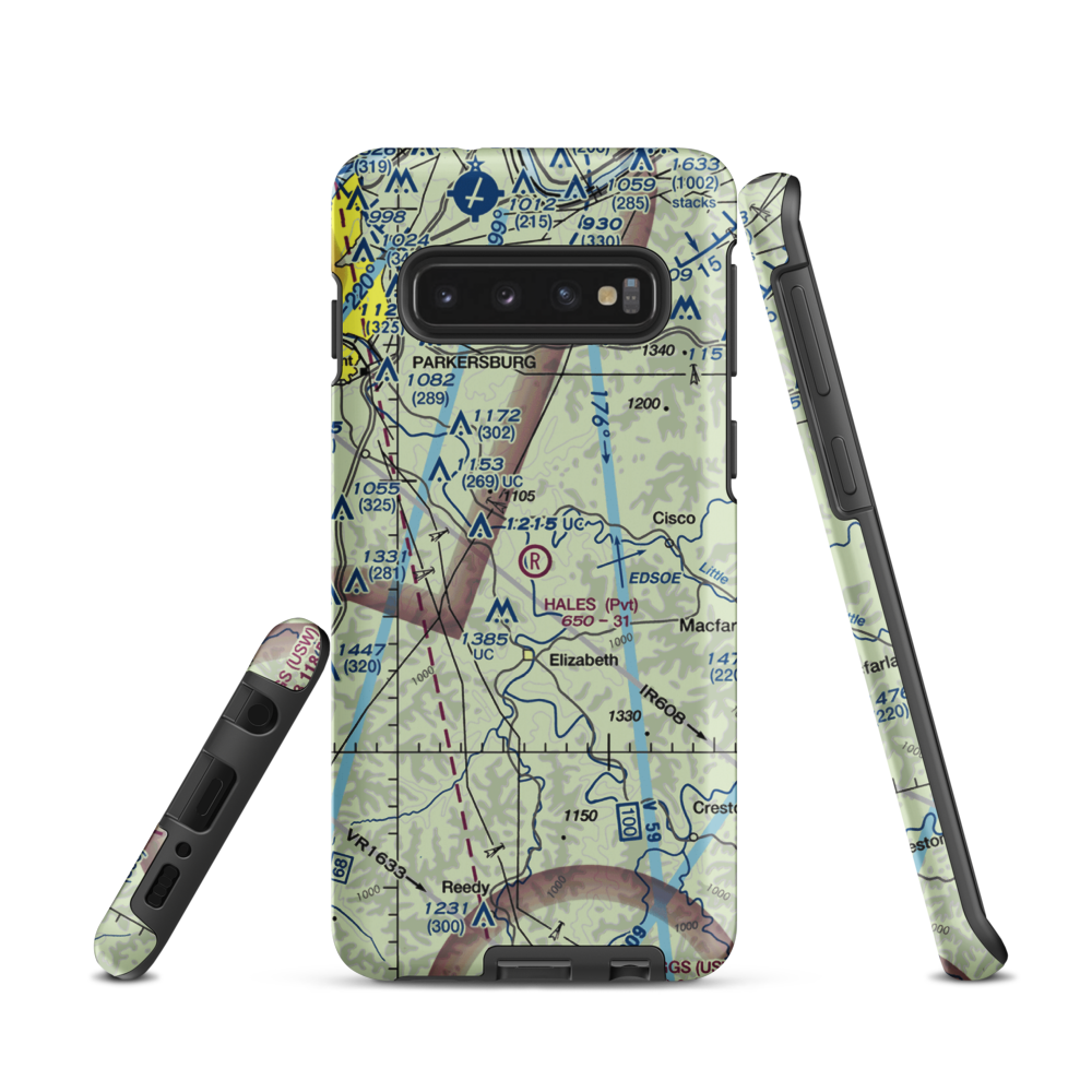 Hales Landing Airport (2WV3) VFR Sectional Samsung Phone Case Samsung Galaxy S10 model shown