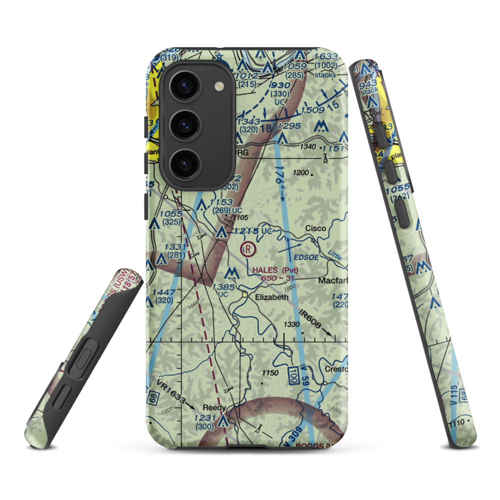 Hales Landing Airport (2WV3) VFR Sectional Samsung Phone Case Samsung Galaxy S23 Plus model shown