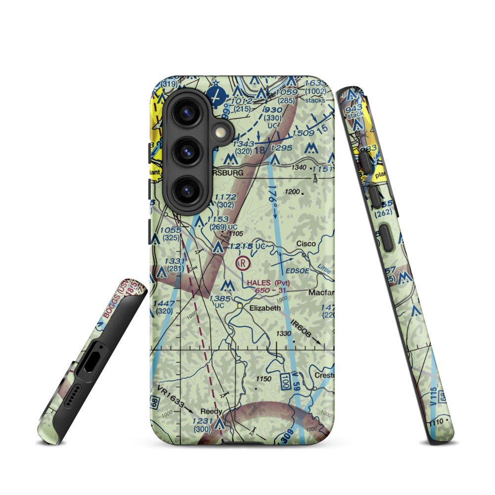 Hales Landing Airport (2WV3) VFR Sectional Samsung Phone Case Samsung Galaxy S24 model shown