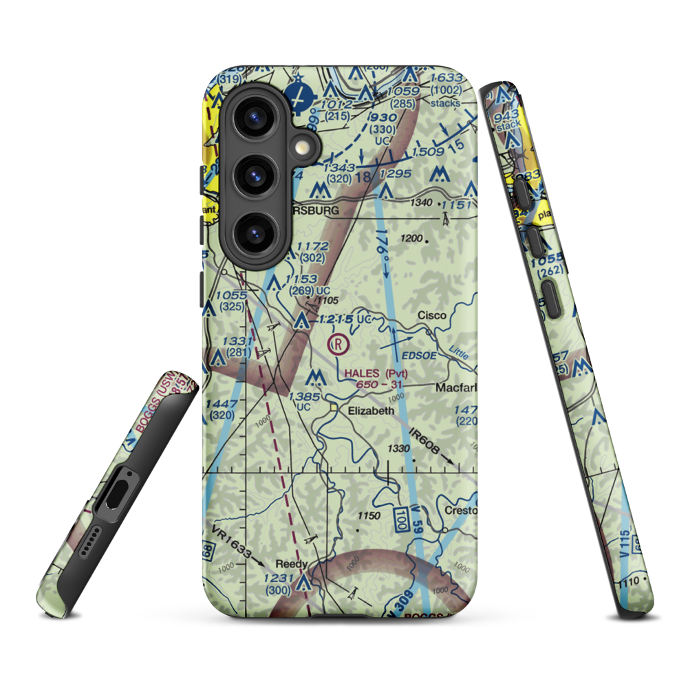 Hales Landing Airport (2WV3) VFR Sectional Samsung Phone Case Samsung Galaxy S24 Plus model shown