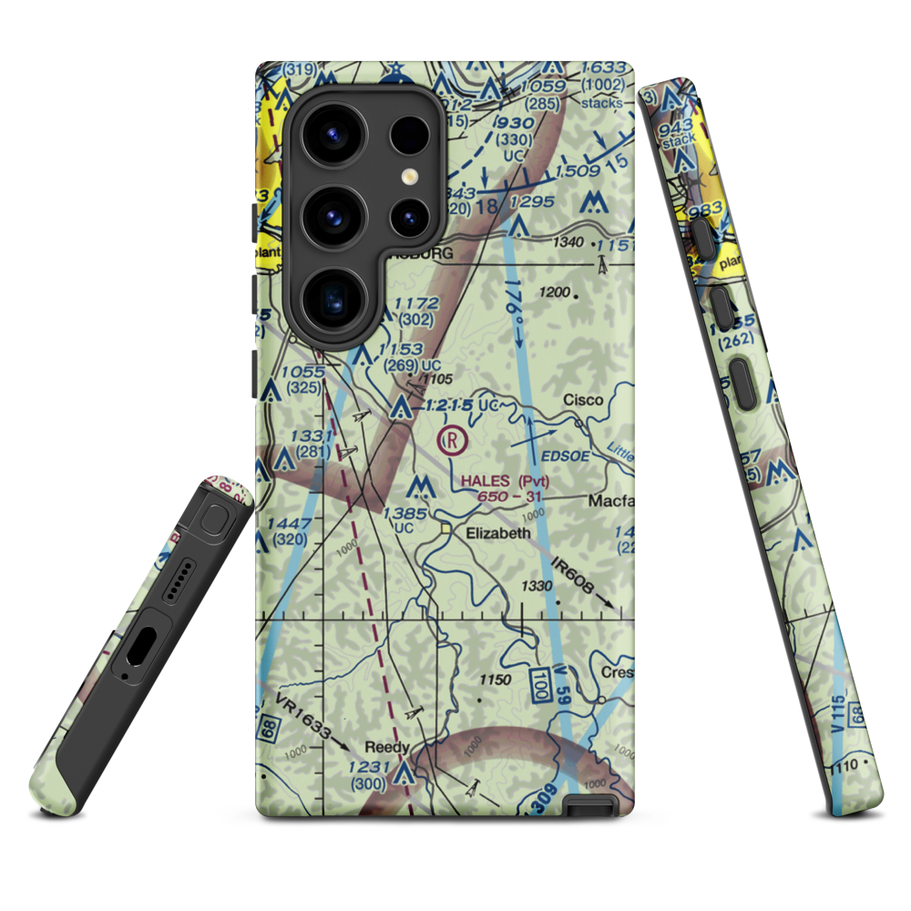 Hales Landing Airport (2WV3) VFR Sectional Samsung Phone Case Samsung Galaxy S24 Ultra model shown