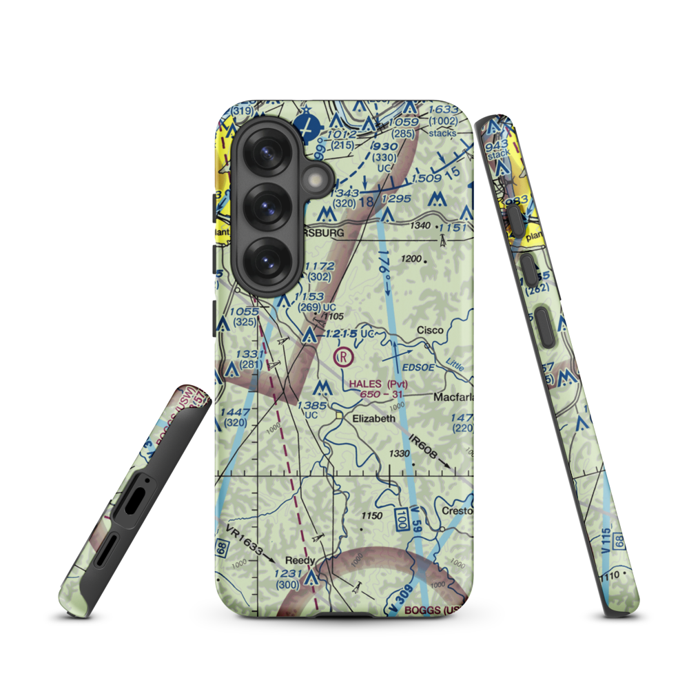Hales Landing Airport (2WV3) VFR Sectional Samsung Phone Case Samsung Galaxy S25 model shown