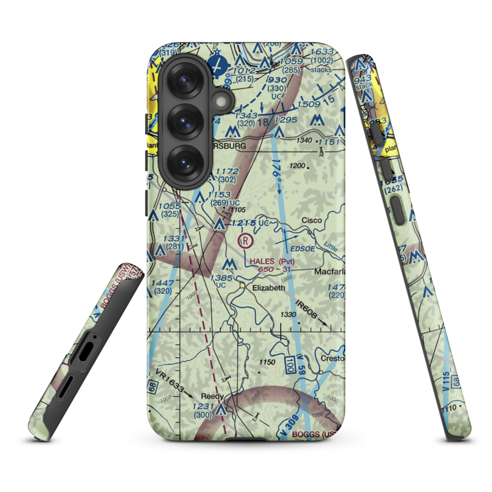 Hales Landing Airport (2WV3) VFR Sectional Samsung Phone Case Samsung Galaxy S25 Plus model shown