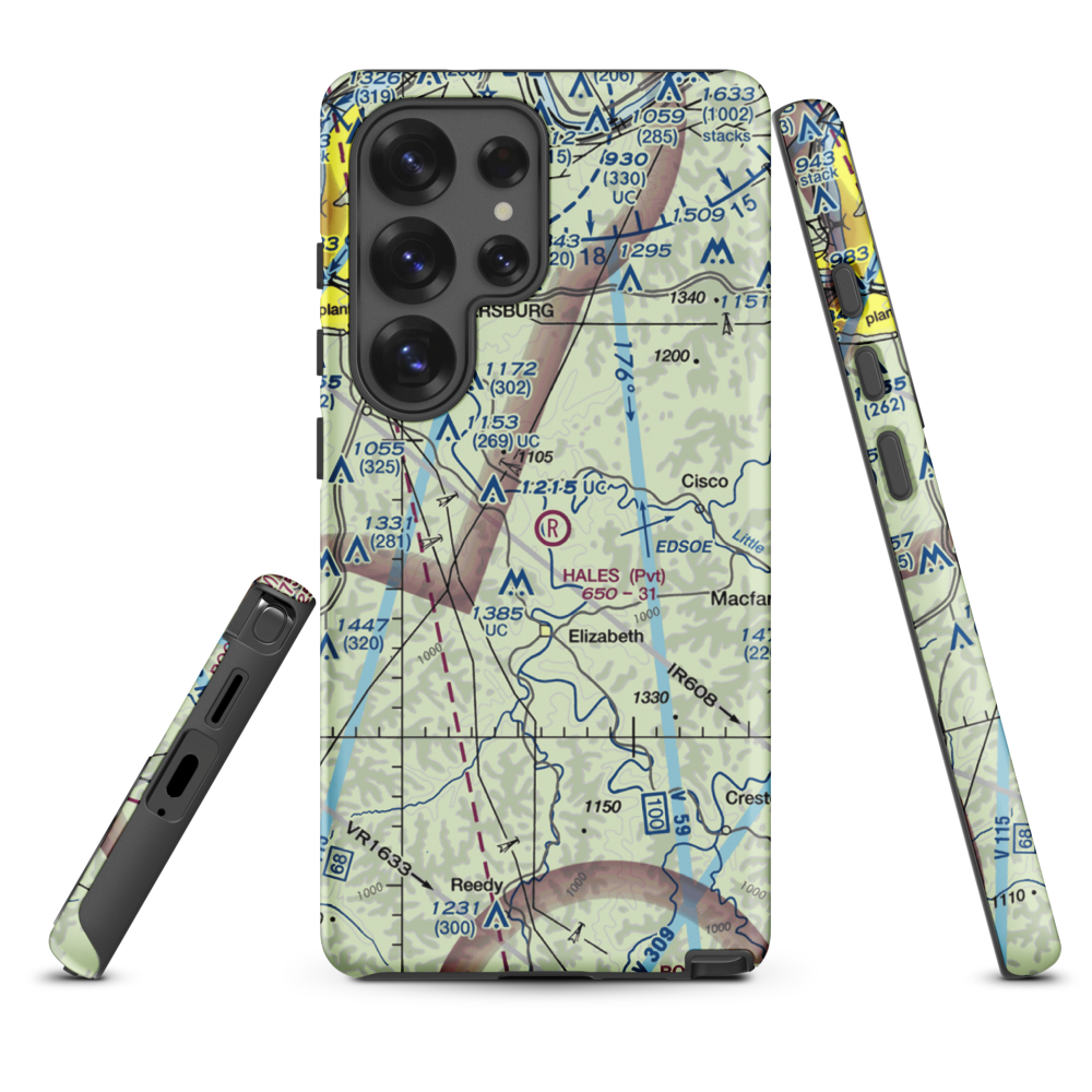 Hales Landing Airport (2WV3) VFR Sectional Samsung Phone Case Samsung Galaxy S25 Ultra model shown