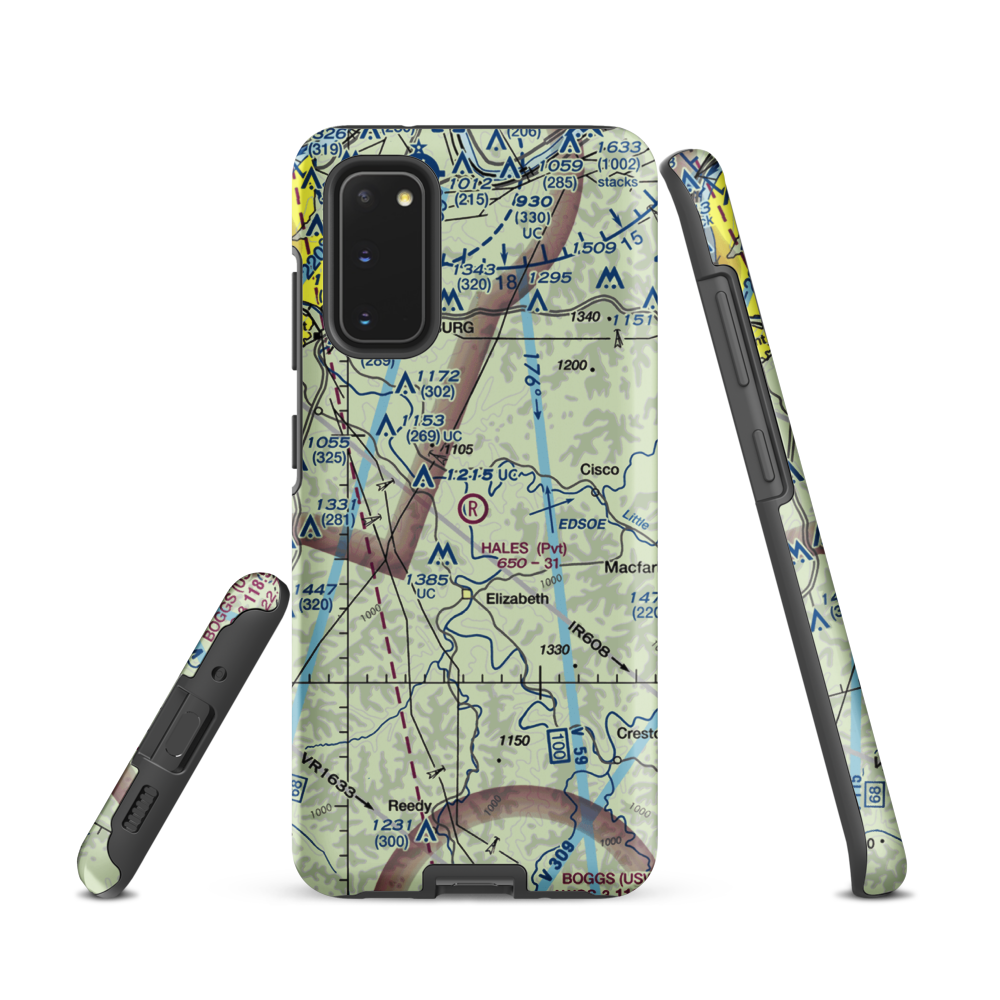Hales Landing Airport (2WV3) VFR Sectional Samsung Phone Case Samsung Galaxy S20 model shown
