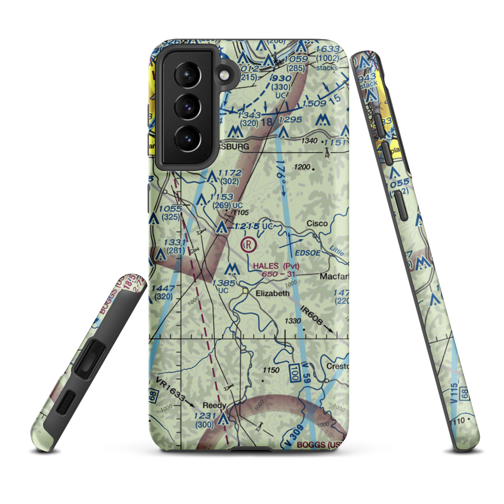 Hales Landing Airport (2WV3) VFR Sectional Samsung Phone Case Samsung Galaxy S21 Plus model shown