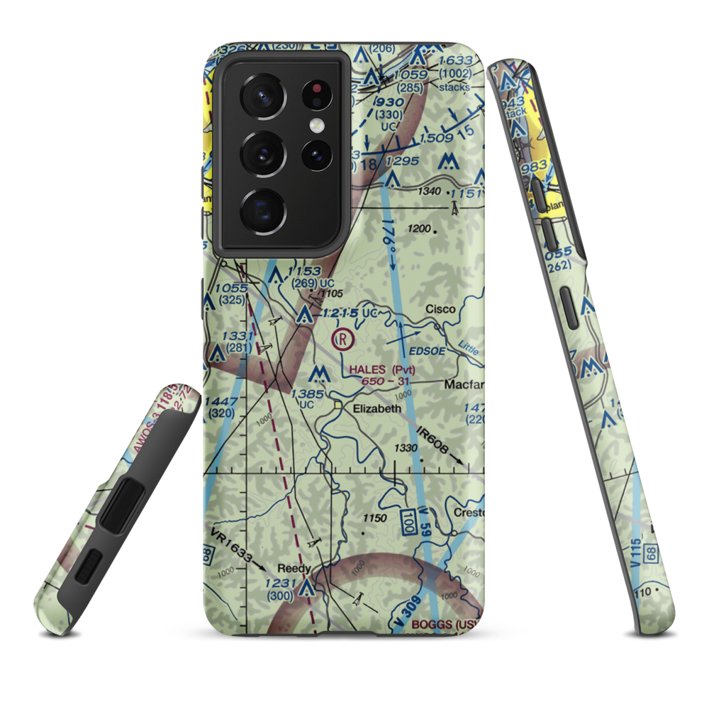 Hales Landing Airport (2WV3) VFR Sectional Samsung Phone Case Samsung Galaxy S21 Ultra model shown