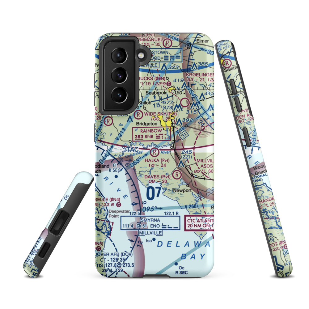 Halka Nurseries Airport (9NJ6) VFR Sectional Samsung Phone Case Samsung Galaxy S21 FE model shown