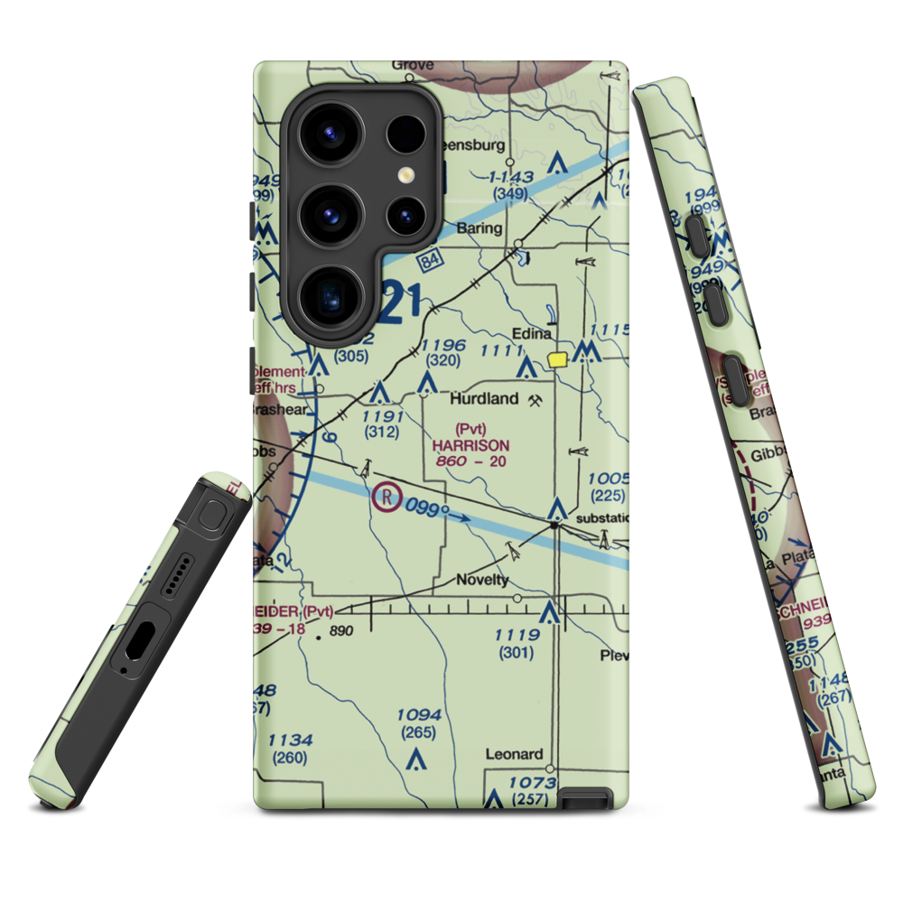 Hall Airport (0MO6) VFR Sectional Samsung Phone Case Samsung Galaxy S24 Ultra model shown
