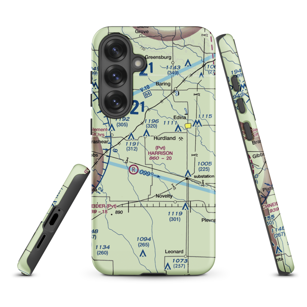 Hall Airport (0MO6) VFR Sectional Samsung Phone Case Samsung Galaxy S25 Plus model shown
