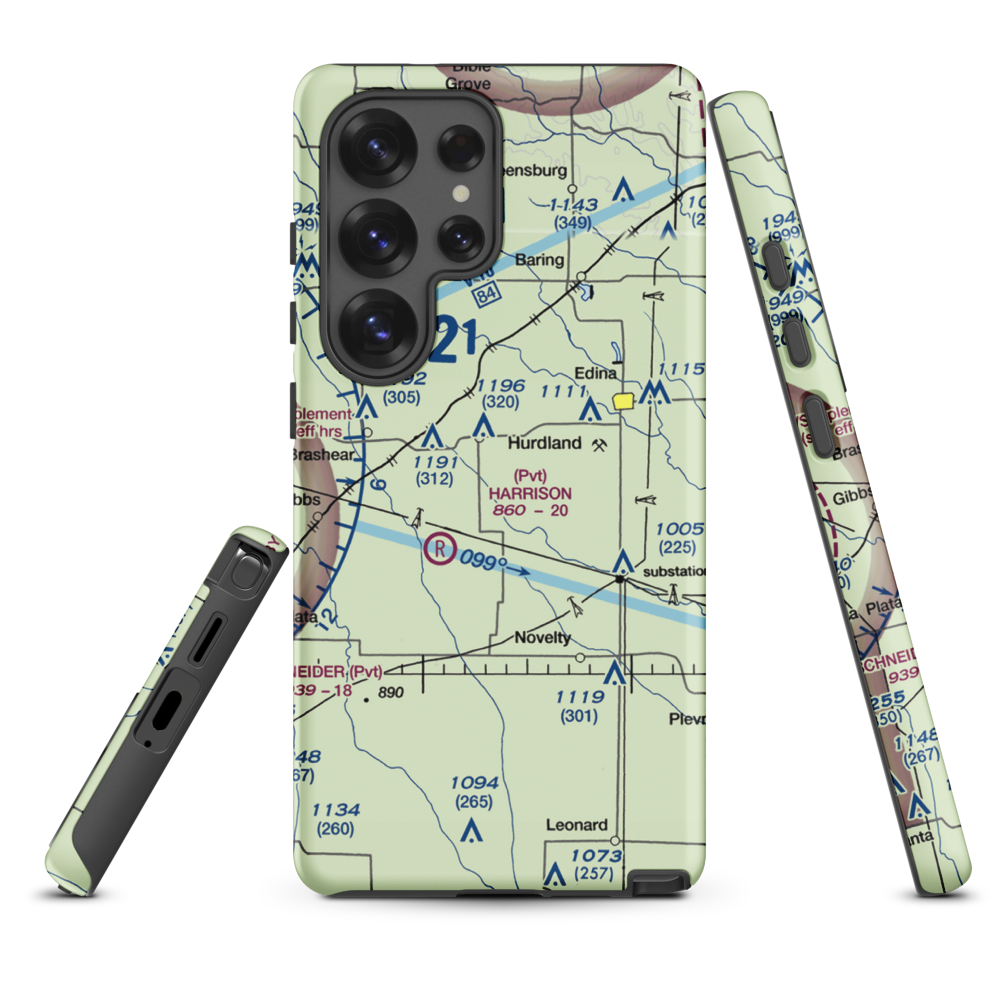 Hall Airport (0MO6) VFR Sectional Samsung Phone Case Samsung Galaxy S25 Ultra model shown