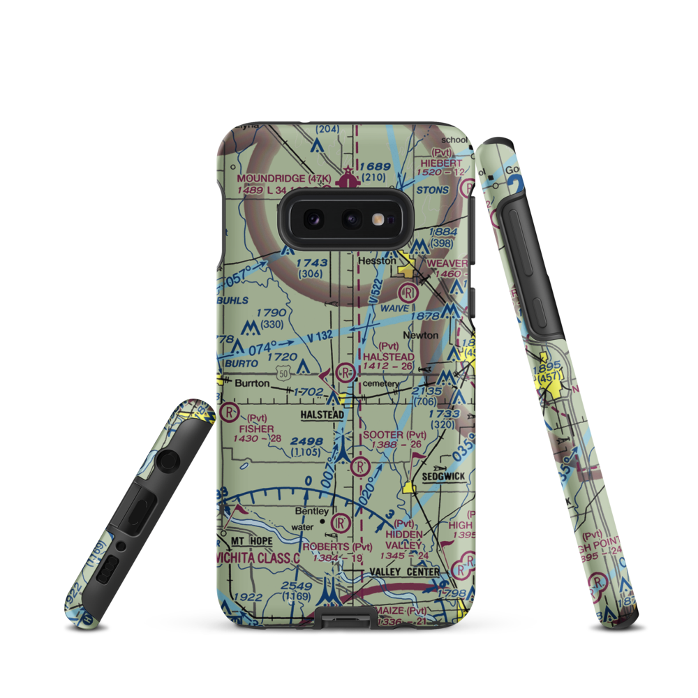 Halstead Airport (SN05) VFR Sectional Samsung Phone Case Samsung Galaxy S10e model shown