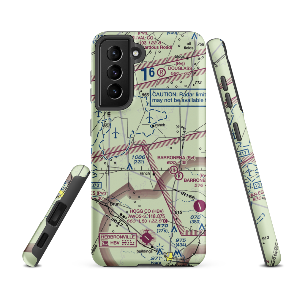Hamilton Ranch Airport (8TS0) VFR Sectional Samsung Phone Case Samsung Galaxy S21 FE model shown