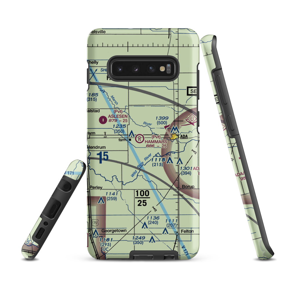 Hammars Farm Airport (MN01) VFR Sectional Samsung Phone Case Samsung Galaxy S10 Plus model shown