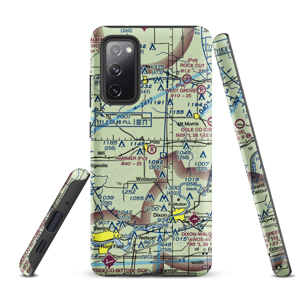 Hammer Airport (00IL) VFR Sectional Samsung Phone Case Samsung Galaxy S20 FE model shown