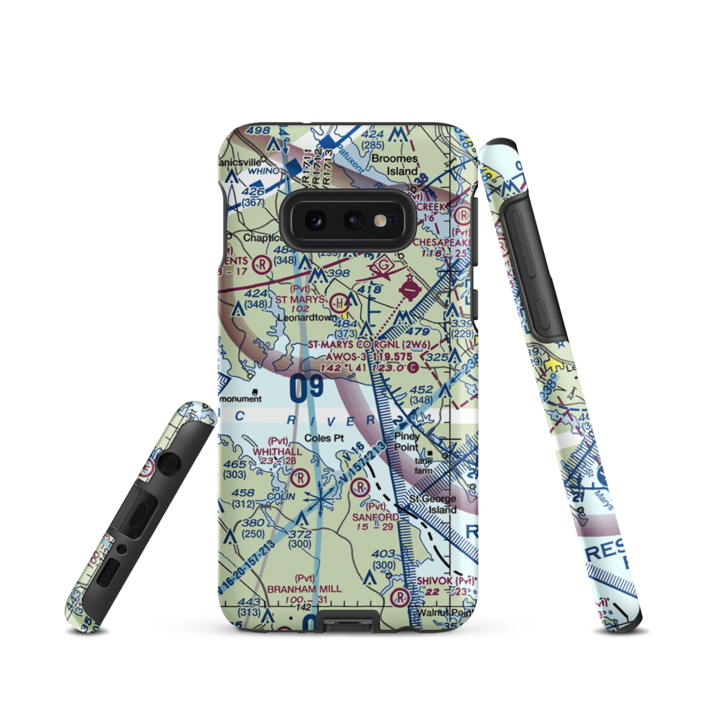 Hampton Airport (MD45) VFR Sectional Samsung Phone Case Samsung Galaxy S10e model shown
