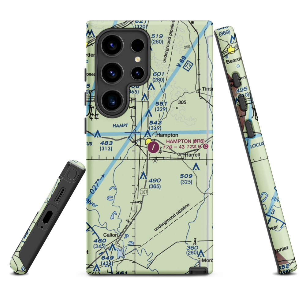 Hampton Municipal Airport (0R6) VFR Sectional Samsung Phone Case Samsung Galaxy S24 Ultra model shown
