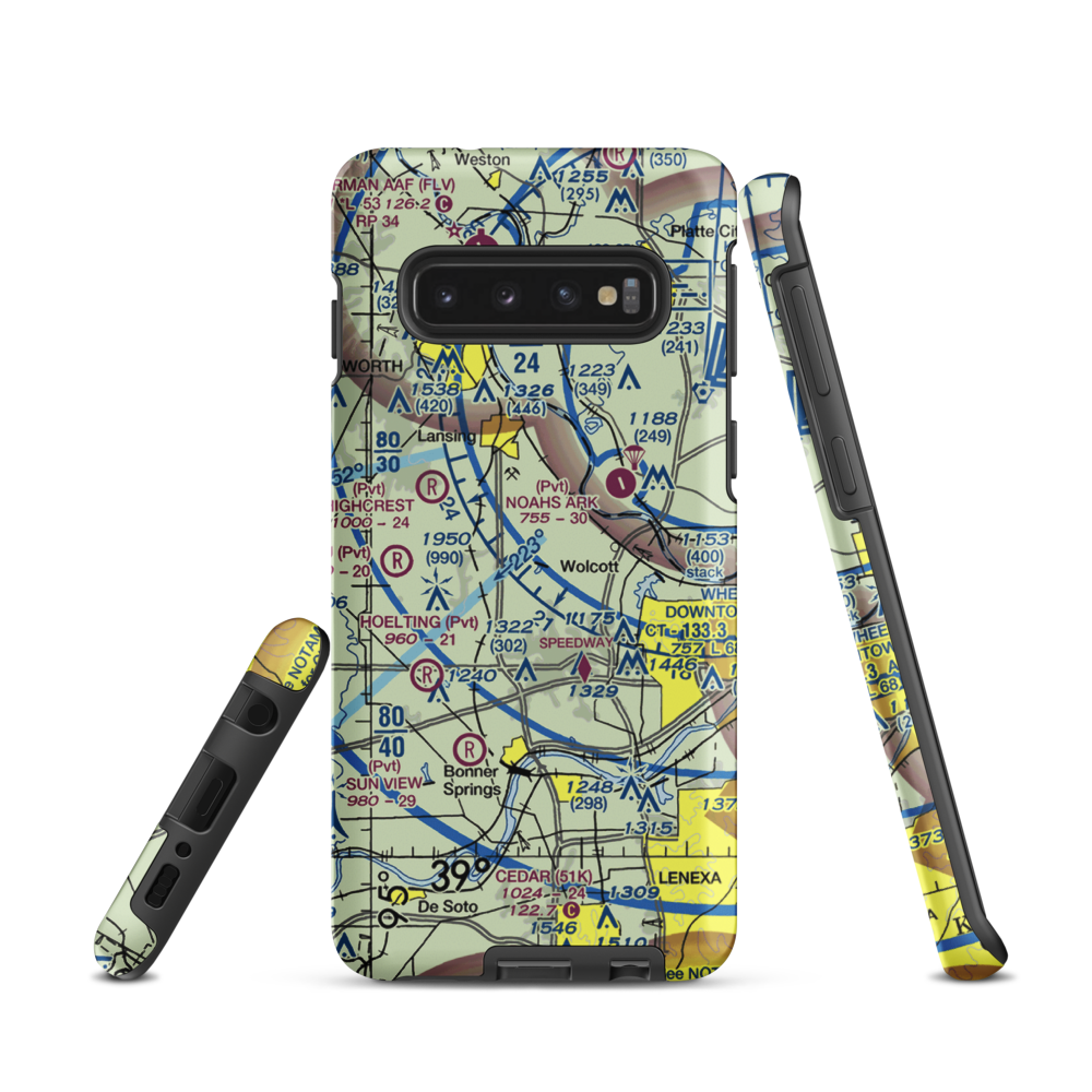 Hancock Airport (SN81) VFR Sectional Samsung Phone Case Samsung Galaxy S10 model shown
